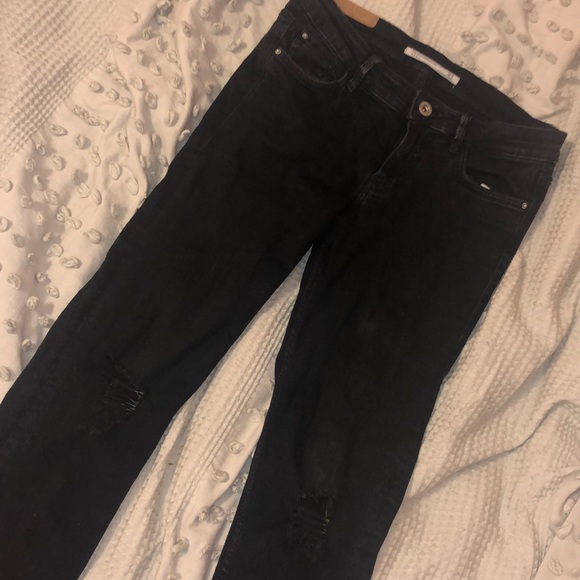 Zara black ripped jeans